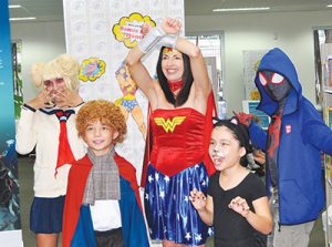 Costumes and comics  at the library