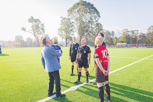 Coin tossed on synthetic pitch