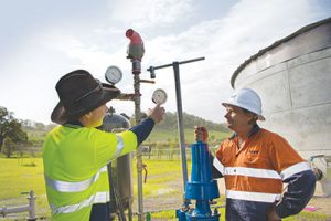 Water at the end of  the pipeline