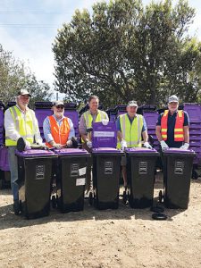 Purple-lidded glass  bins arrive