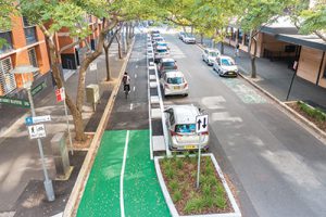 Protected on-road bike path