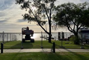 Pilings adding foundations for Lake Pontoon